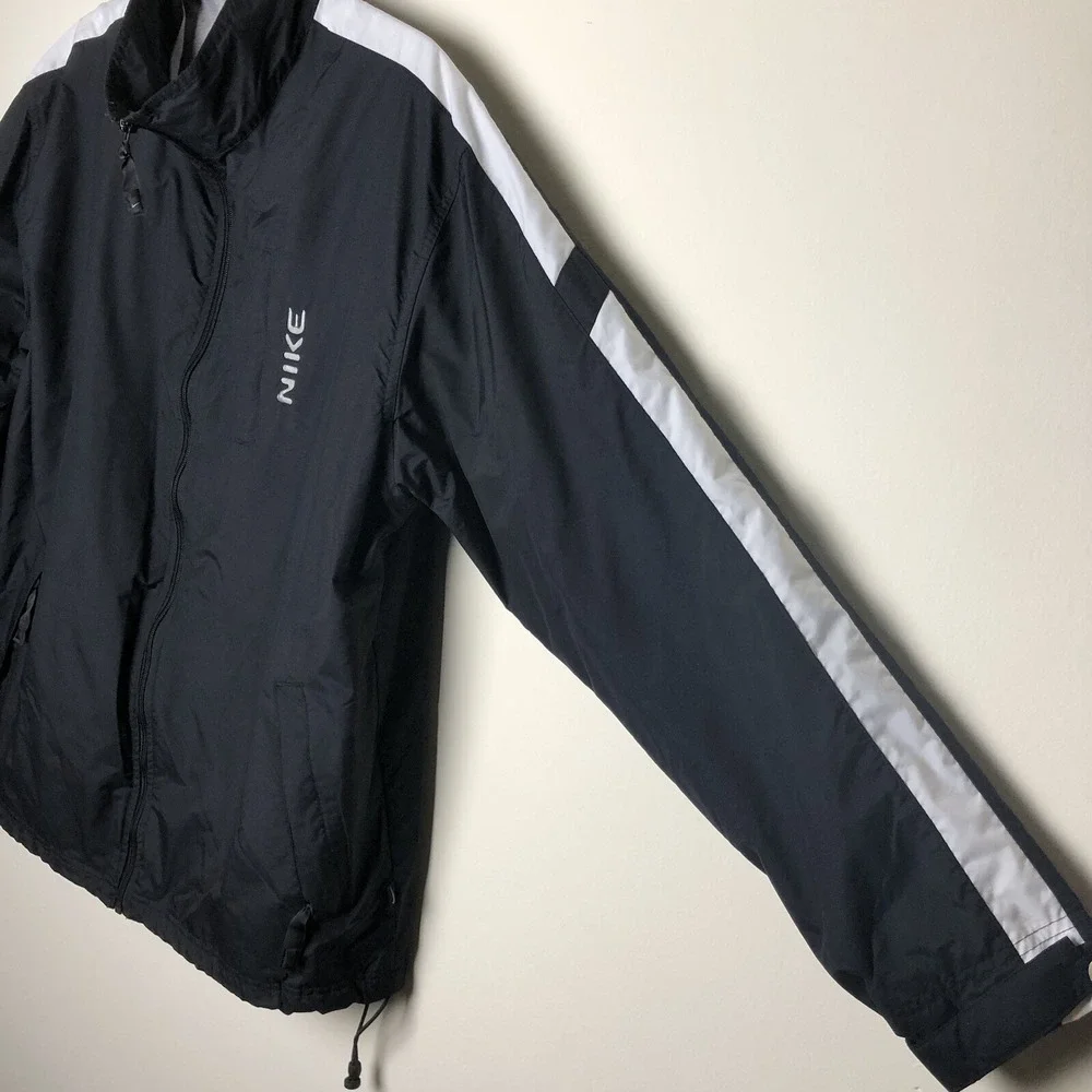 Vintage Nike Full Zip Lined Windbreaker Track Jacket & Pants Black Men's Sz L